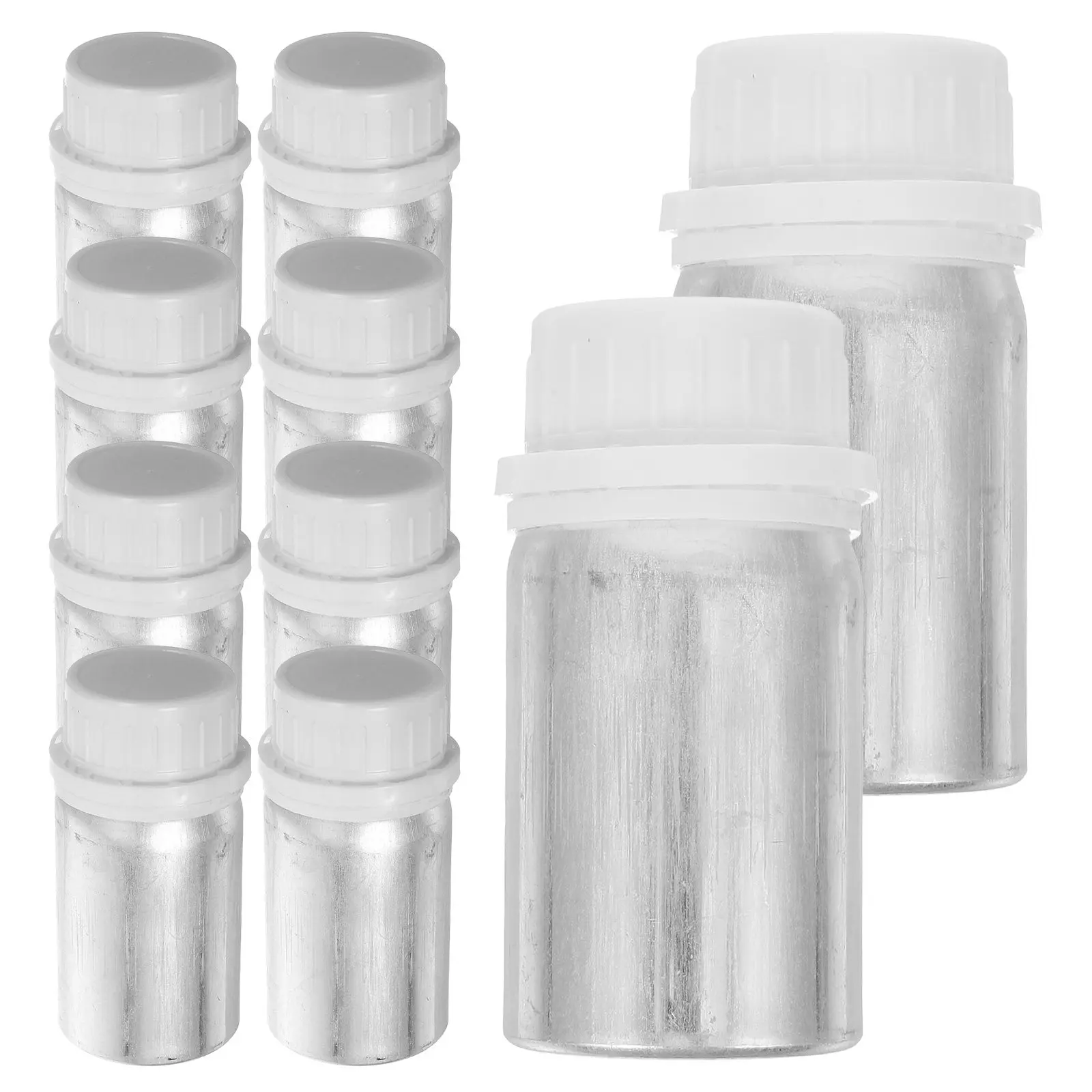 10Pcs Aluminum Laboratory Bottles 50Ml Polished Anti-Theft Screw Cap Leak Proof Chemical Sample Storage Essential Oil Reagent