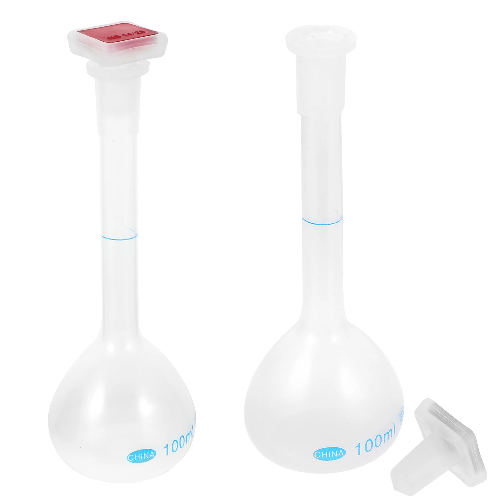 

2 Pcs Volumetric Flask Capacity Dispenser Round Empty Container Laboratory Supplies