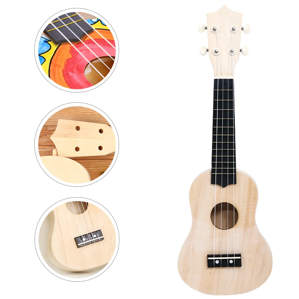 Kit de bricolaje de ukelele de madera, instrumento de cuerda, regalo para principiantes