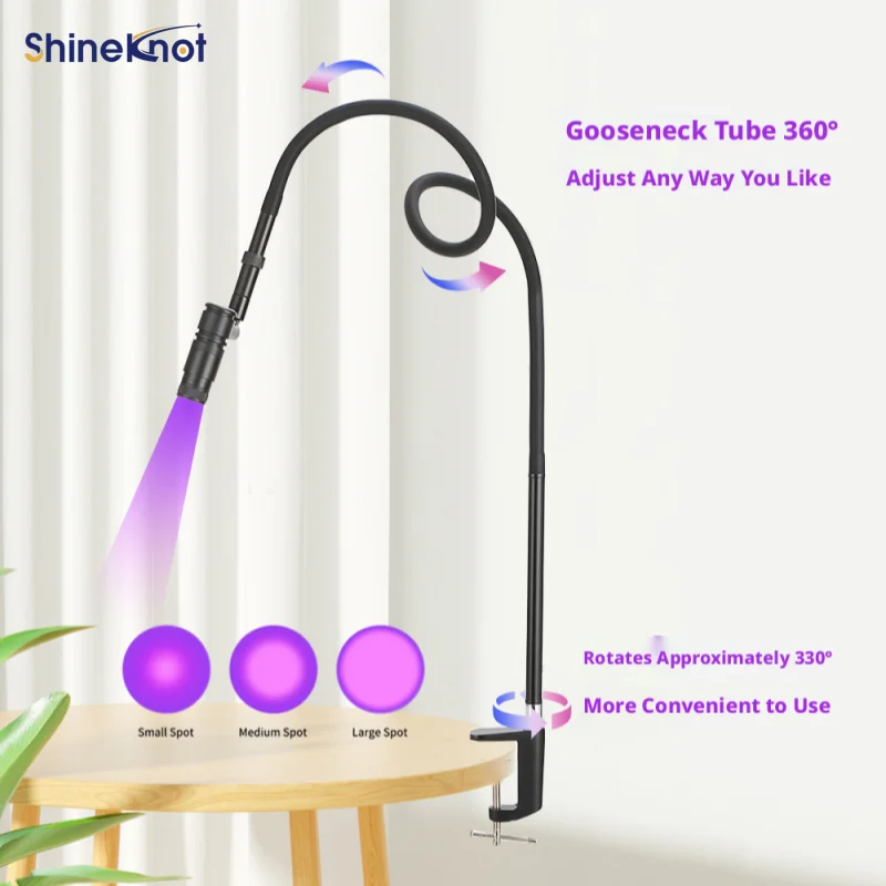 

SHINEKNOT 5W UV LED Eyelash Extension Lamp Touch-Controlled 0.5-Second Quick-Drying Eyelash Adhesive Curing Lamp Table-Top Clamp