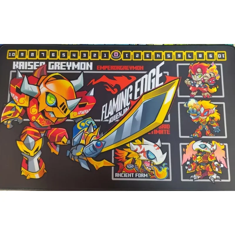 Card Pad Kaiser Greymon Mugendramon Omegamon Fenriloogamon Dtcg Diy Rubber Action Toy Figures Anime Game Collection Battle Mat