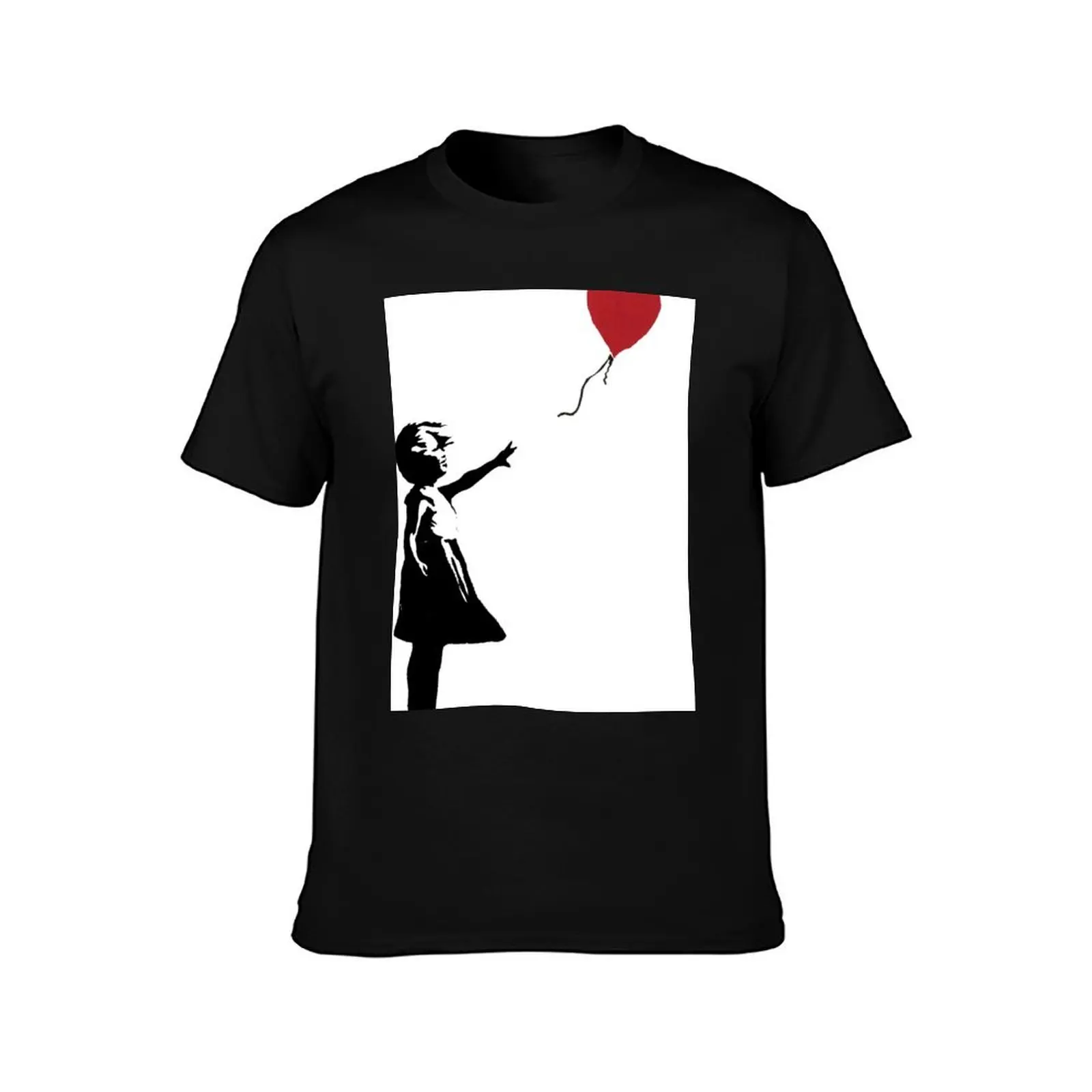 Banksy - Girl With Balloon T-Shirt t shirts for man cotton soft T-Shirt