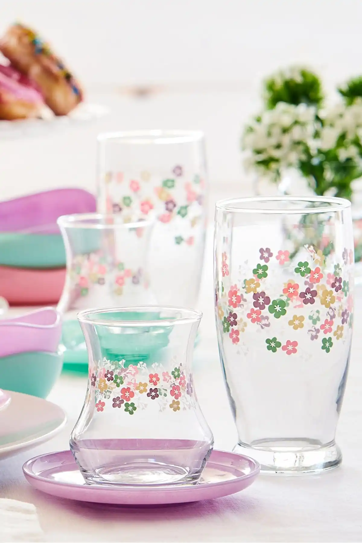 Spring Pastel 12 Piece Tea Set 6 Piece Tea Cup 6 Piece Tea Dish Volume: 170cc Height 84mm