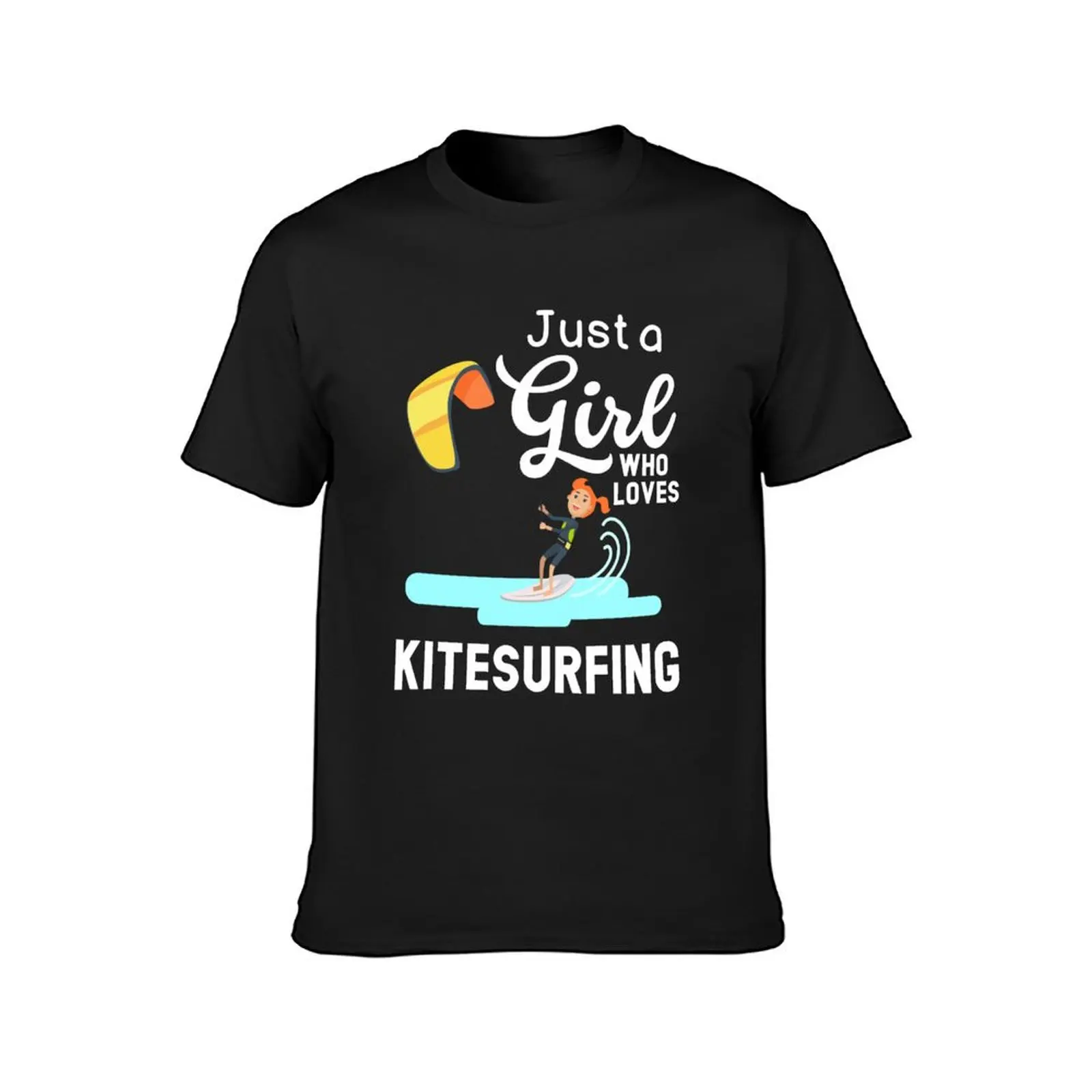 Just A Girl Who Loves Kitesurfing T-Shirt for a boy tops sweat mens white t shirts