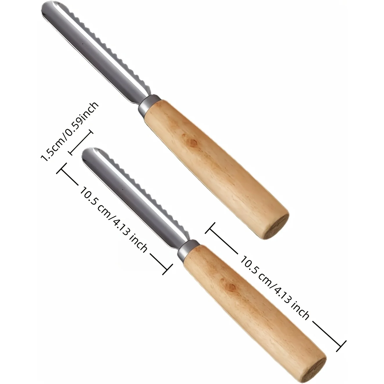 2PCS Stainless Steel Vegetable Fruit Corer Tool Wood Handle Core Remover for Apple Bitter Melon Zucchini Kitchen Gadget