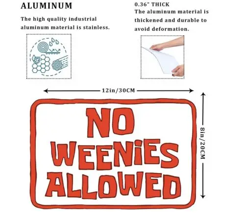 Metal Sign No Weenies Allowed Retro Metal Tin Sign Vintage Tin Sign for ...