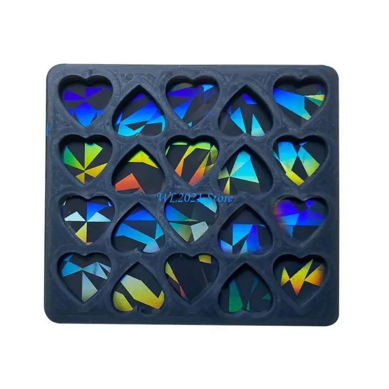 

G5GC Heart Shaped Silicone Mold Ear Studs Epoxy Resin Casting Mould for DIY Earrings Necklace Anklet Bracelet