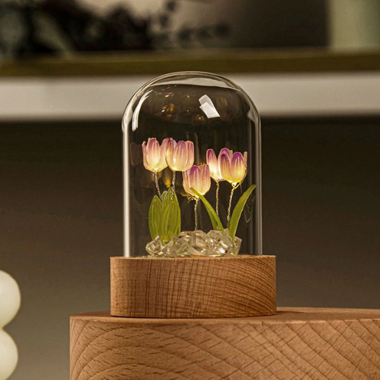 Creative Tulip Night Light Tableside LED Ambient Lights Ornament Home Room Bedside Decorative Lamp