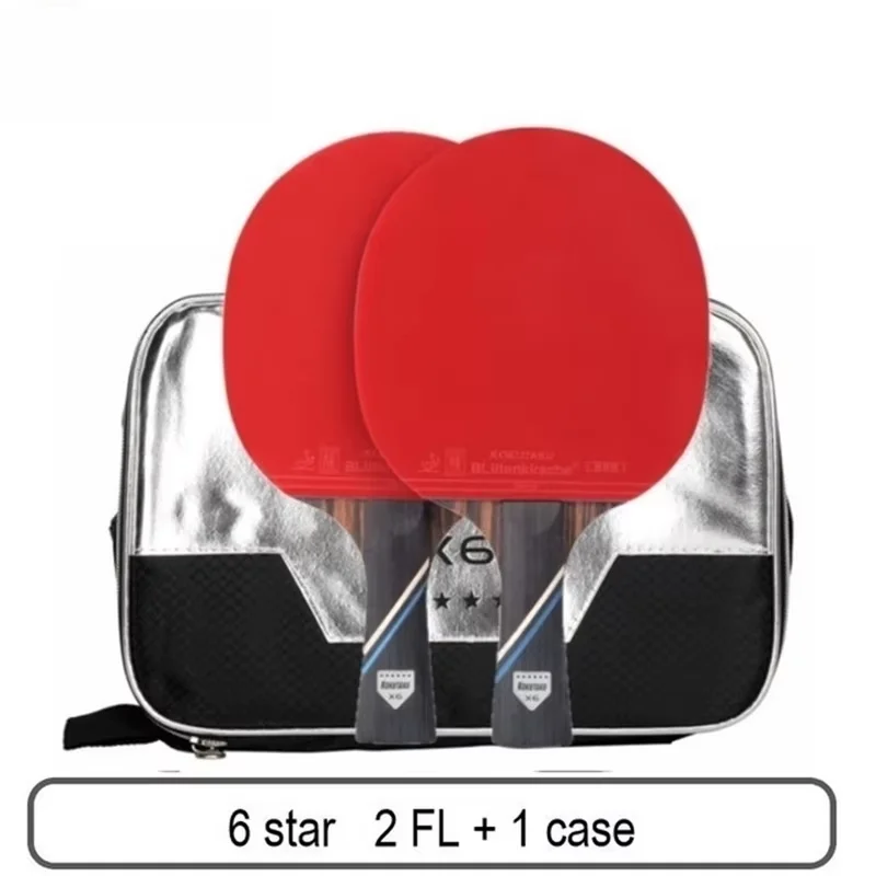 Table Tennis Racket Set 4 5 6 Star Double Ping Pong Paddles with Carry Bag for Adultspickleball paddle