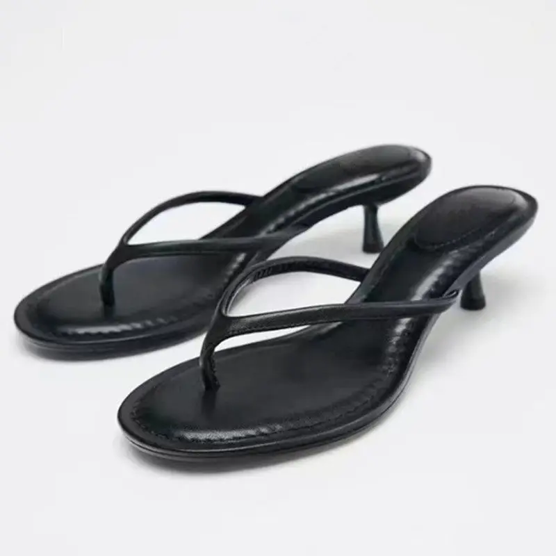 2026 New Brand Fashion Clip Toe Low Heel Women Slippers Ladies Elegant Beach Vacation Dress Slides Concise Summer Shoes