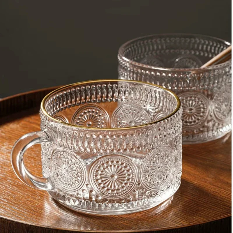 Transparent Glass Oat Cup Glass Seal Food Breakfast Cup Portable Cereal Milk Salad Yogurt Cup Kitchen Item For Party Wedding Cup