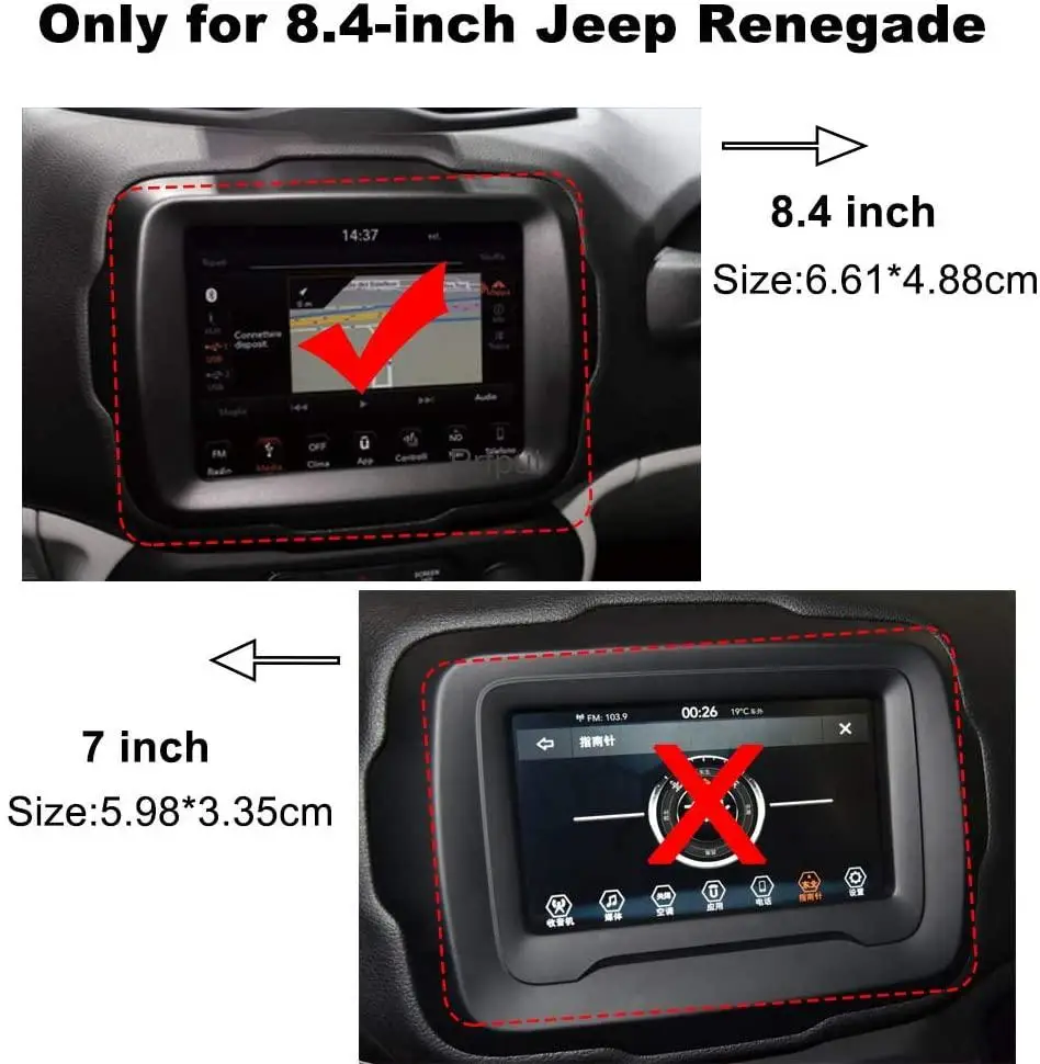 Pellicola Vetro Temperato 9H Per Jeep Renegade (2018-2024) E Wrangler JL 4xe (2018-2022) – Schermo 8.4 Pollici, Antigraffio E HD