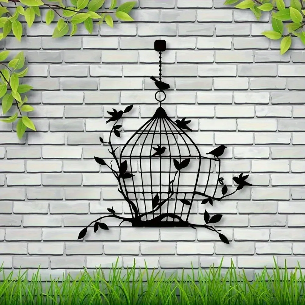 Elegant Metal Bird Cage Wall Art for Home & Garden Decor | Perfect Gift for Anniversaries