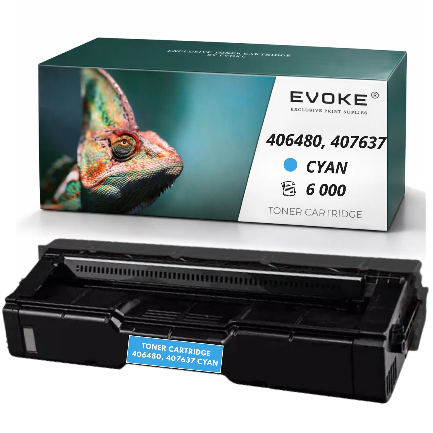 Evoke compatibele toner voor Ricoh Spc310H C 406480 407637 Spc310Hc Spc310H 406480 407637 cyaan 6000 pagina's Aficio Sp C231 C242 C310 C311 C342