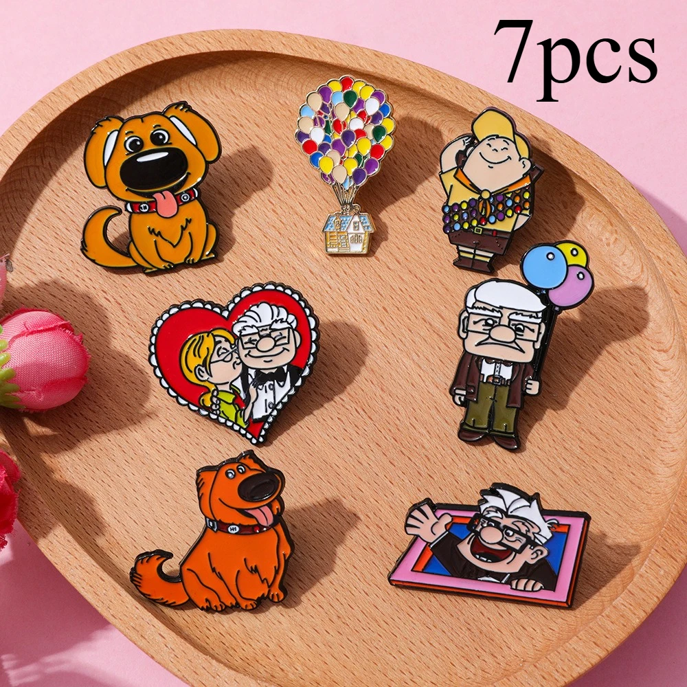 Broche de Anime Divertido de Russell y Carl Fredricksen, Pin de Esmalte de Moda, Insignia Metálica, Joyería, Decoración para Mochilas y Ropa, Regalo