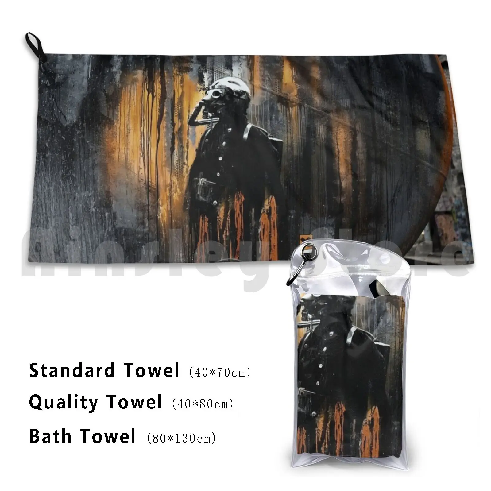 Gas , Graffiti Bath Towel Beach Cushion Biohazard Organic Biology Hazardous Contaminated