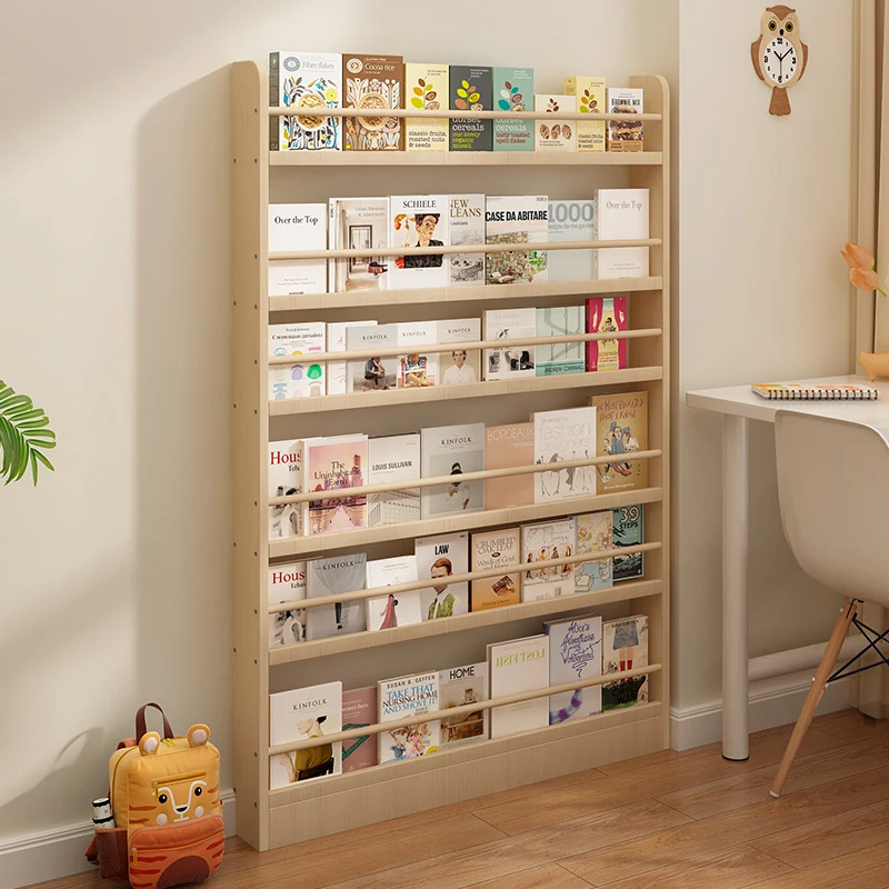 

Behind the door, bookshelf, shelf, integrated, against the wall, multi-layer, storage, narrow cabinet, solid wood
