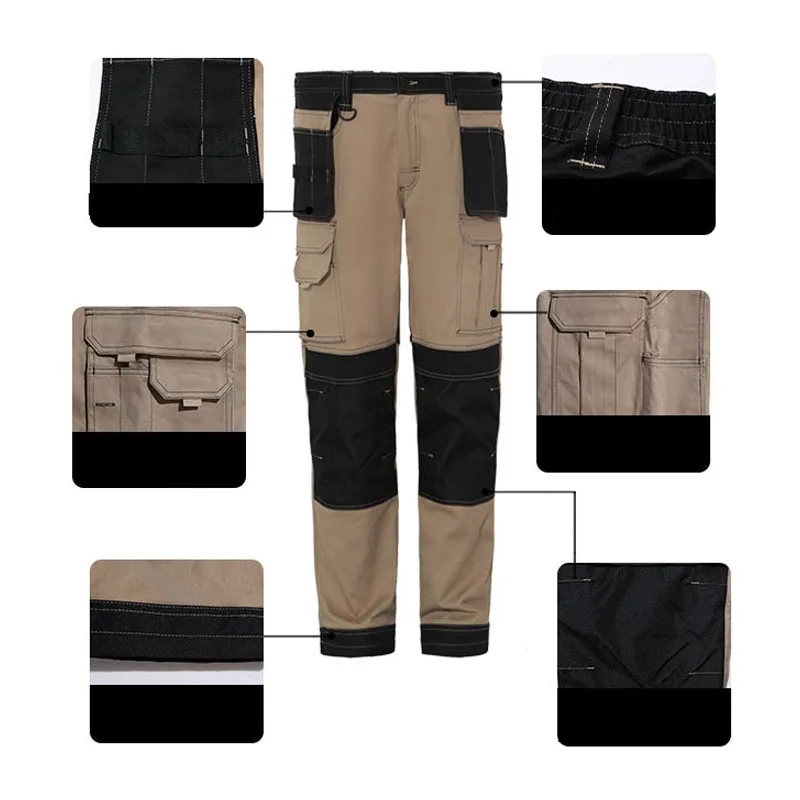 Men\'s Multi-Pocket Cargo Pants Outdoor Work Pants Wear-Resistant Pants Worker\'s Trousers Working Trousers Men Construction