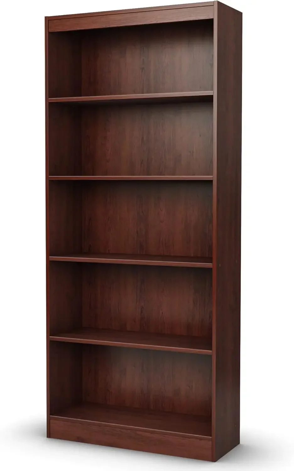 Axess 5-Shelf Bookcase - Royal Cherry Made in North America with non-toxic laminated particleboard