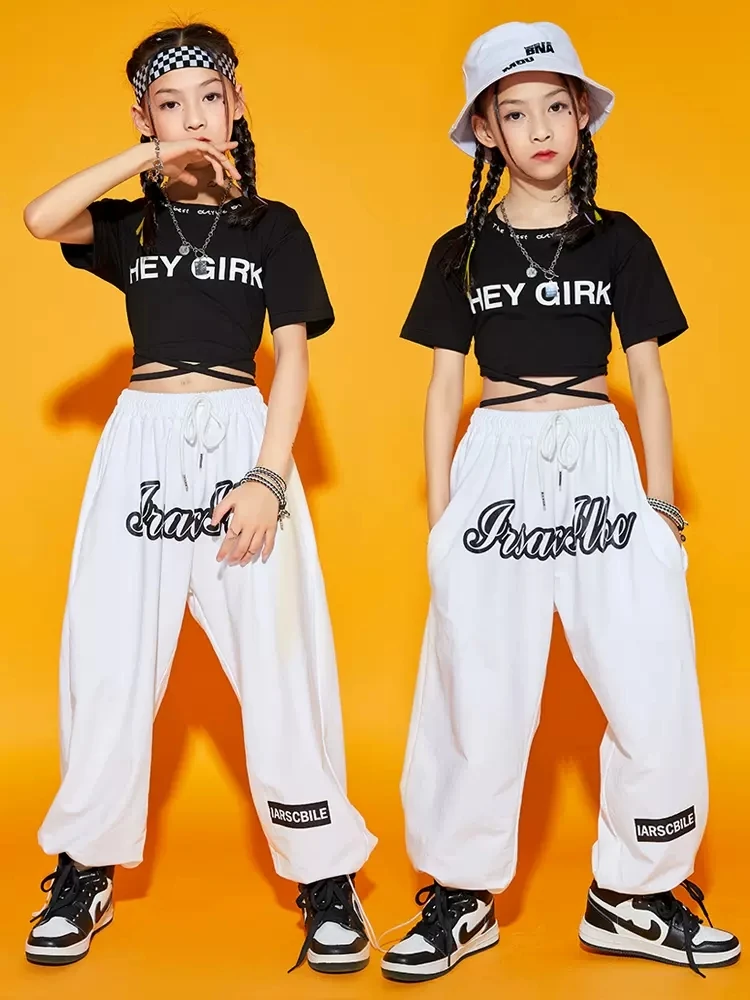 

Tops Pants Kpop Outfit Street Dance Clothing 2023 Modern Jazz Dance Costume Girls Summer Hip Hop Performance Clothes Crop