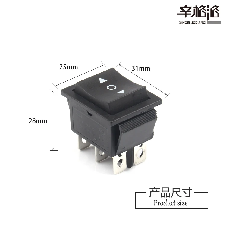 10 Pack Ship Type Switch KCD4-223 Double Sided Jogging Self Resetting Six Leg Three speed Power Button Openings 22 * 28