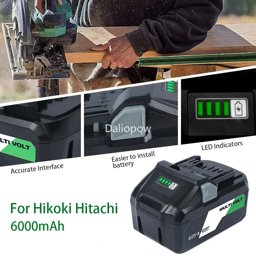 BSL36A18 BSL36B18 Li-ion MultiVolt 18V 6Ah/36V 3Ah Rechargeable Battery for Hikoki Hitachi 18V 36V Power Tools BSL1830 BLS1840