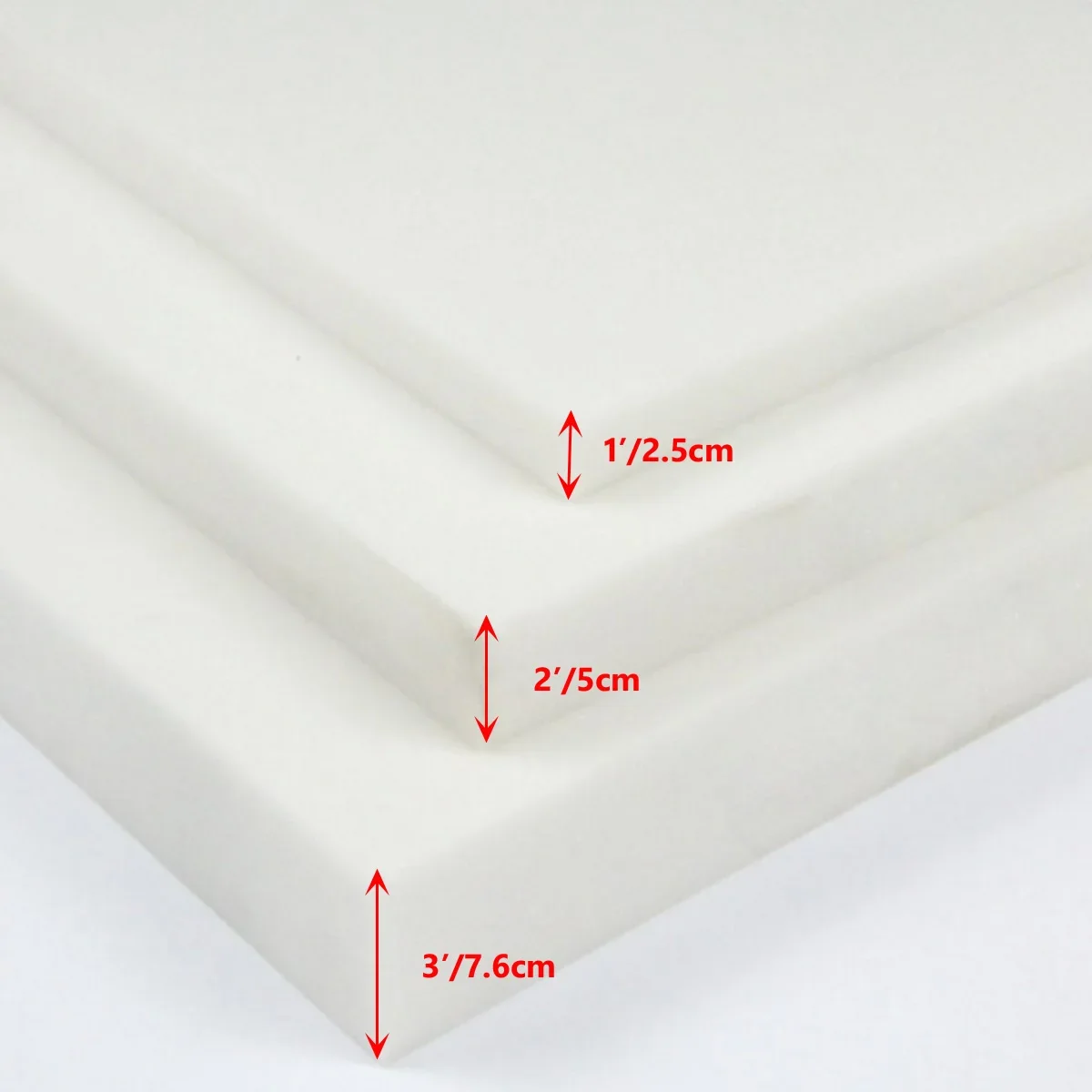 2.5cm 5cm Thick Square High Density Seat Foam White Cushion Sheet Upholstery Replacement Pad Premium Chair Pad 2024