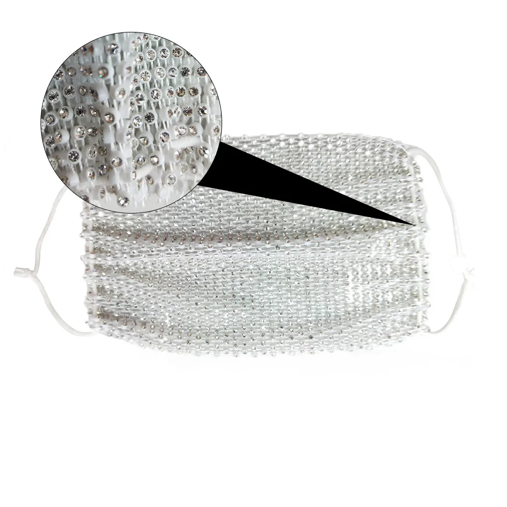 

1Pcs Rhinestone Mask Thin Breathable Fashionable Protective Face Cover Outdoor Women Decorative Mask Party Cosplay