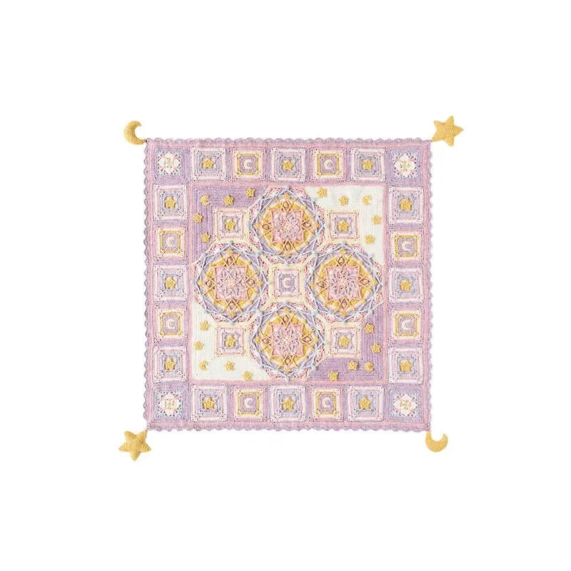 Star Moon Blanket Hand Knitted Crochet Blanket Wool Dump Homemade Material Pack
