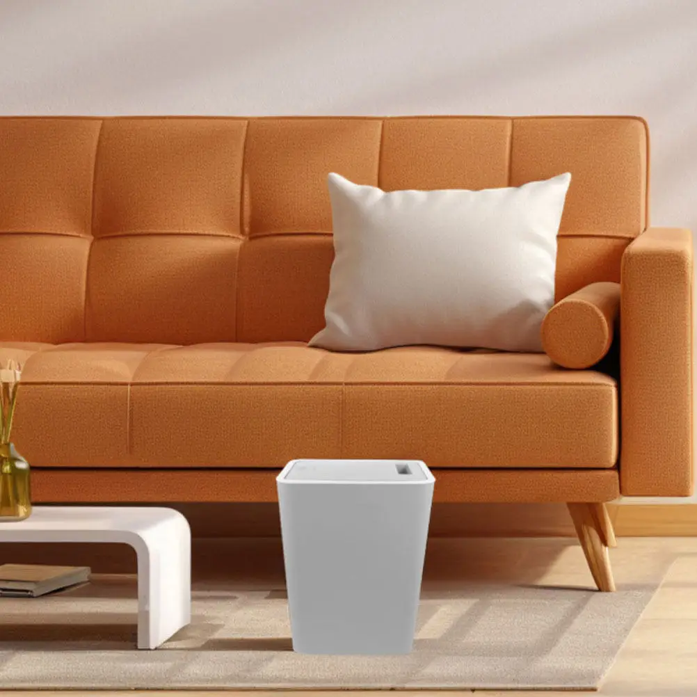 

Slim Trash Can Press Cover Small Rectangular Plastic Waste Bin Kitchen Bathroom Office Airtight Compact Garbage Can