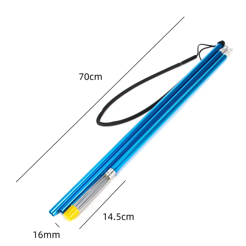 

Blue Aluminum Alloy Pole Spear Detachable Three-Section Removable Harpoon Stainless Steel Barbed Rod Steel Fork Clip