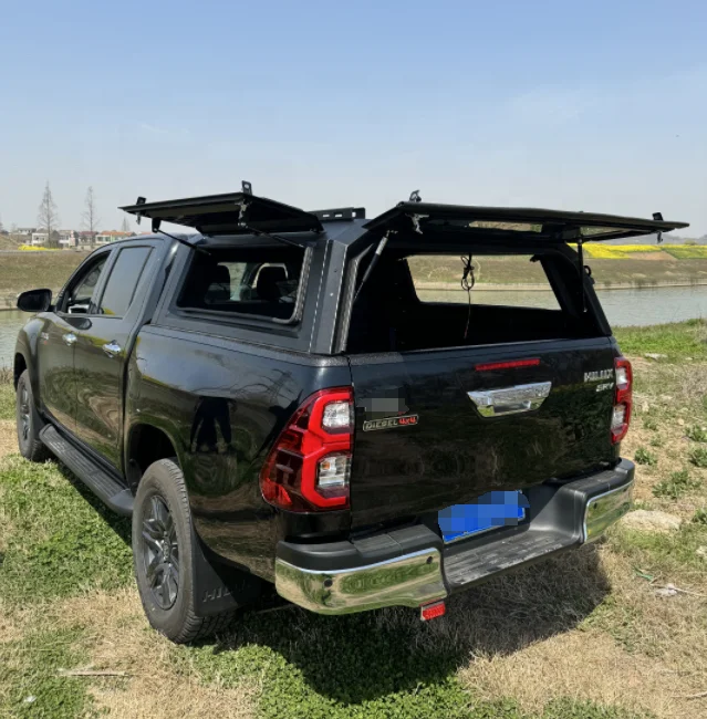 Stylish Hardtop pop-up side window Pickup Steel Hardtop Canopy Topper for Hilux Dual Cab