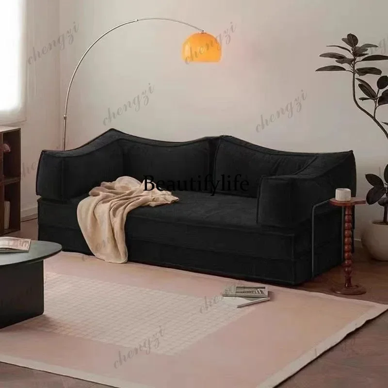 F182 Small Apartment Sofa BedCream Style Bedroom Foldable Living Room Fabric Sofa design boneless sofá de compresión home furnit