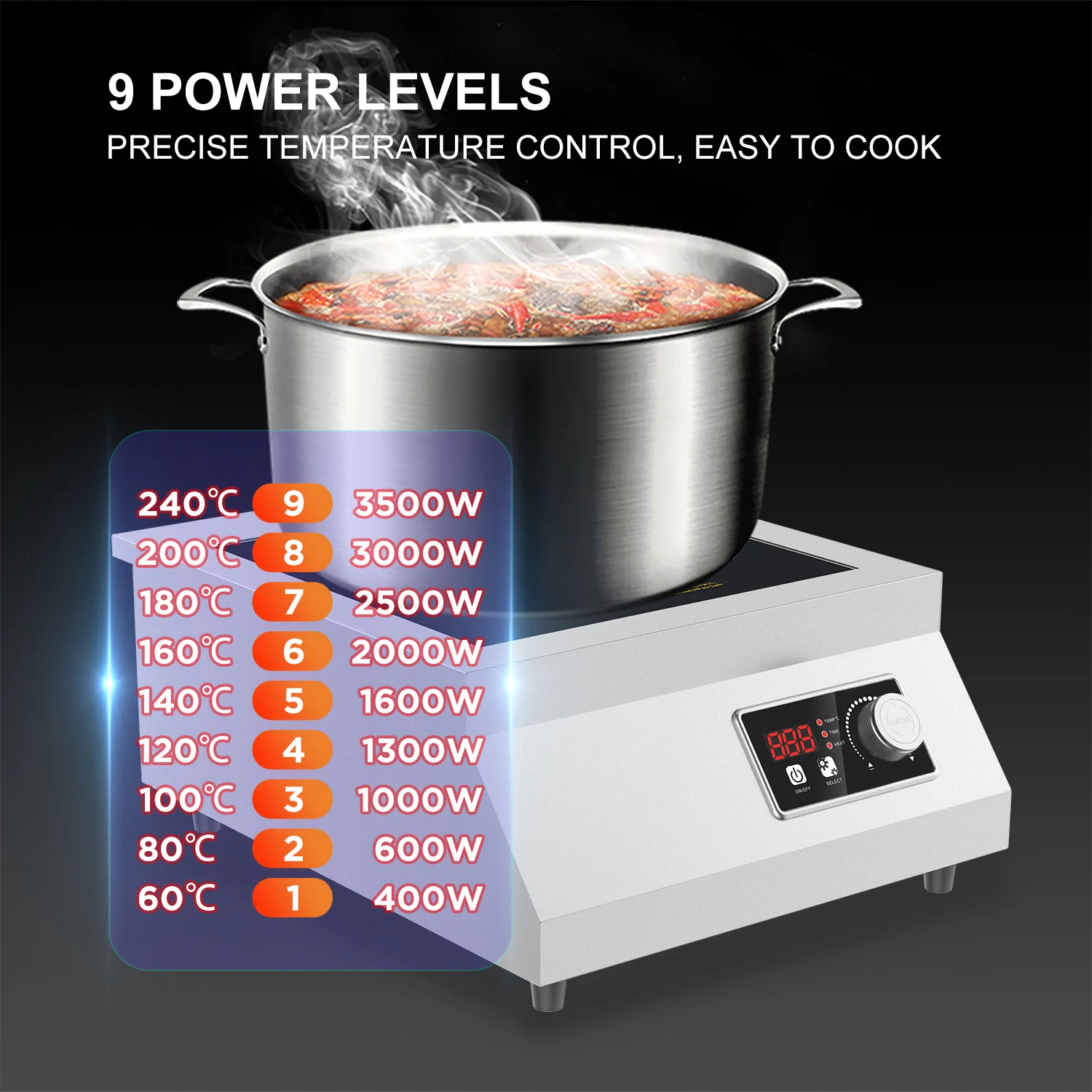 High Efficient 3500W Commercial Single burner Induction Cooker Cooktop
