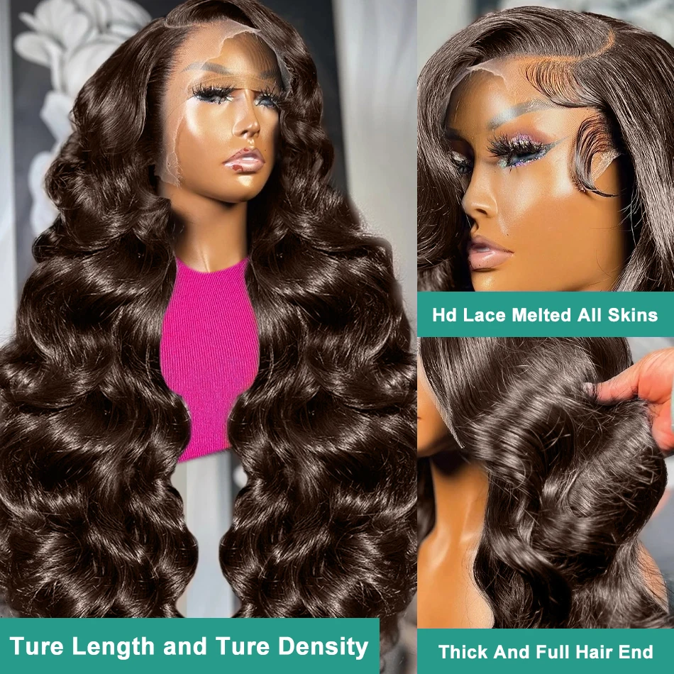 Lijmloze Chocolade Bruine Body Wave 13X4 Lace Front Human Hair Pruik Transparant 13X6 Hd Lace Frontale Pruiken Voor Vrouwen Menselijk Haar Pruik