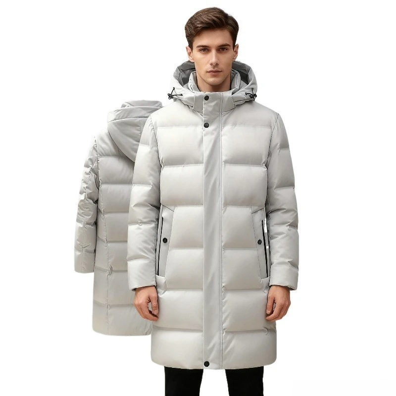 

2025 New Men's Down Jacket and Cotton Coat, Mid-Length, Thickened, Extra-Large, Slim-Fit Fashion Down Jacket