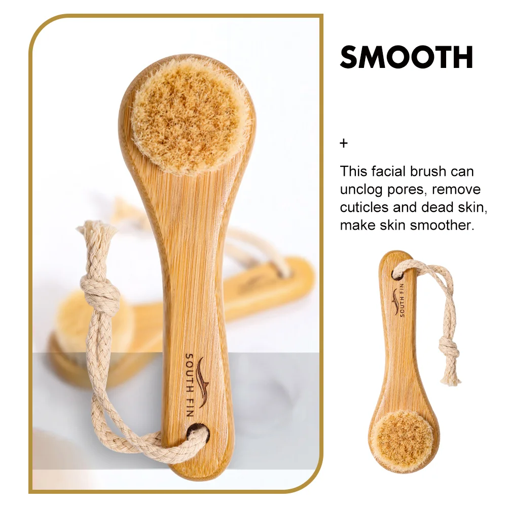 Clean Horse Hair Face Brush Miss Facial Scrub Exfoliating Scrubber for Women Bamboo Cleaning