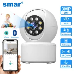 Smar Bluetooth Connecting 3MP Cloud Wireless IP Camera Smart Home Color Night Auto Tracking Surveillance Security Baby Monitor