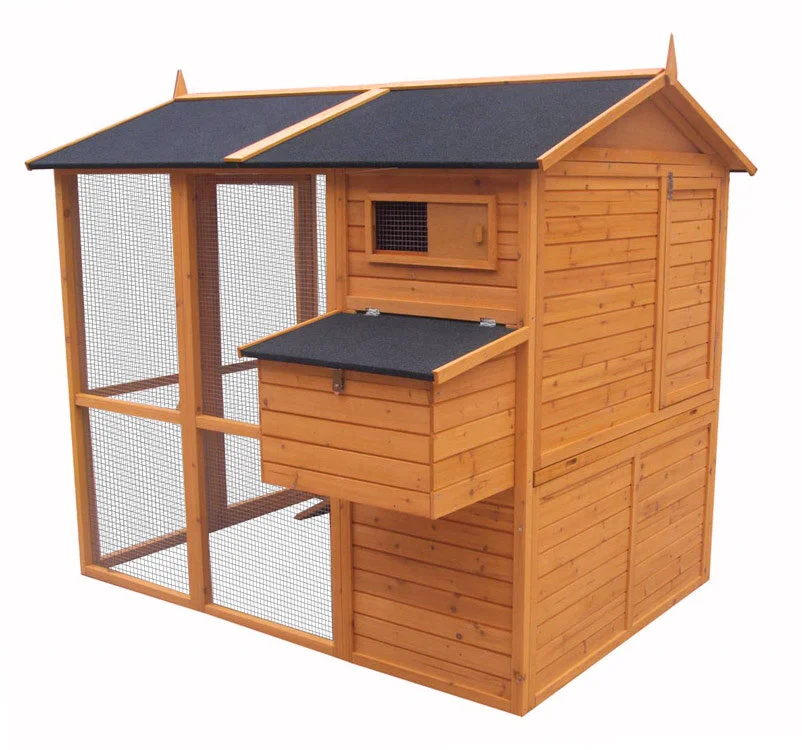 

XPT058 Wooden Pet Cages Chicken Run Coop NATURAL Color Huge Size Big For Outdoor Farm House Chicken Run