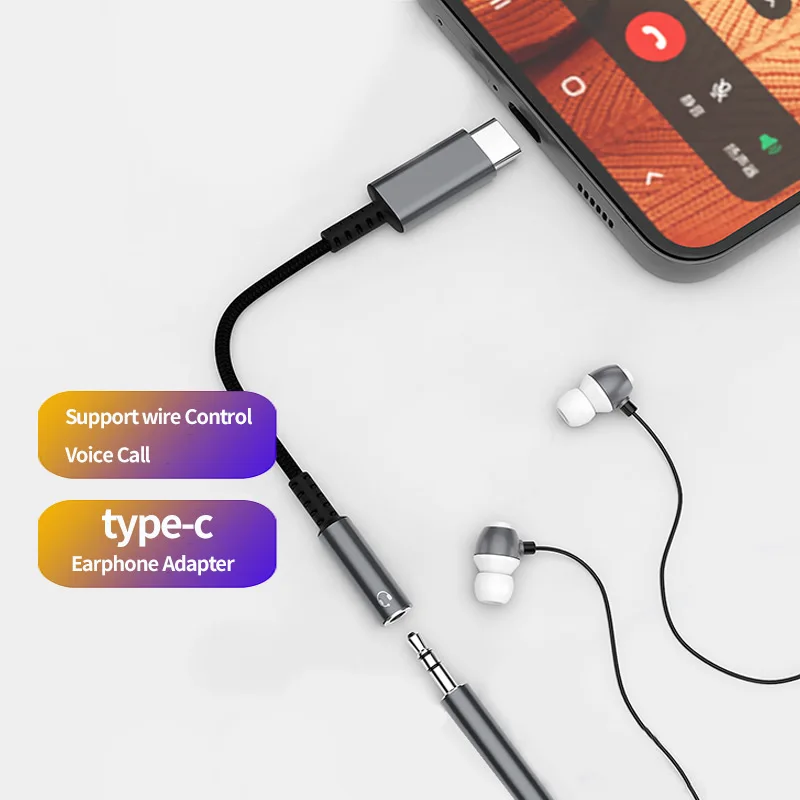 USB Type C To 3.5mm AUX Adapter Headphone Connector Audio Splitter Cable for Xiaomi Samsung Huawei To 3.5mm Jack Audio Cable