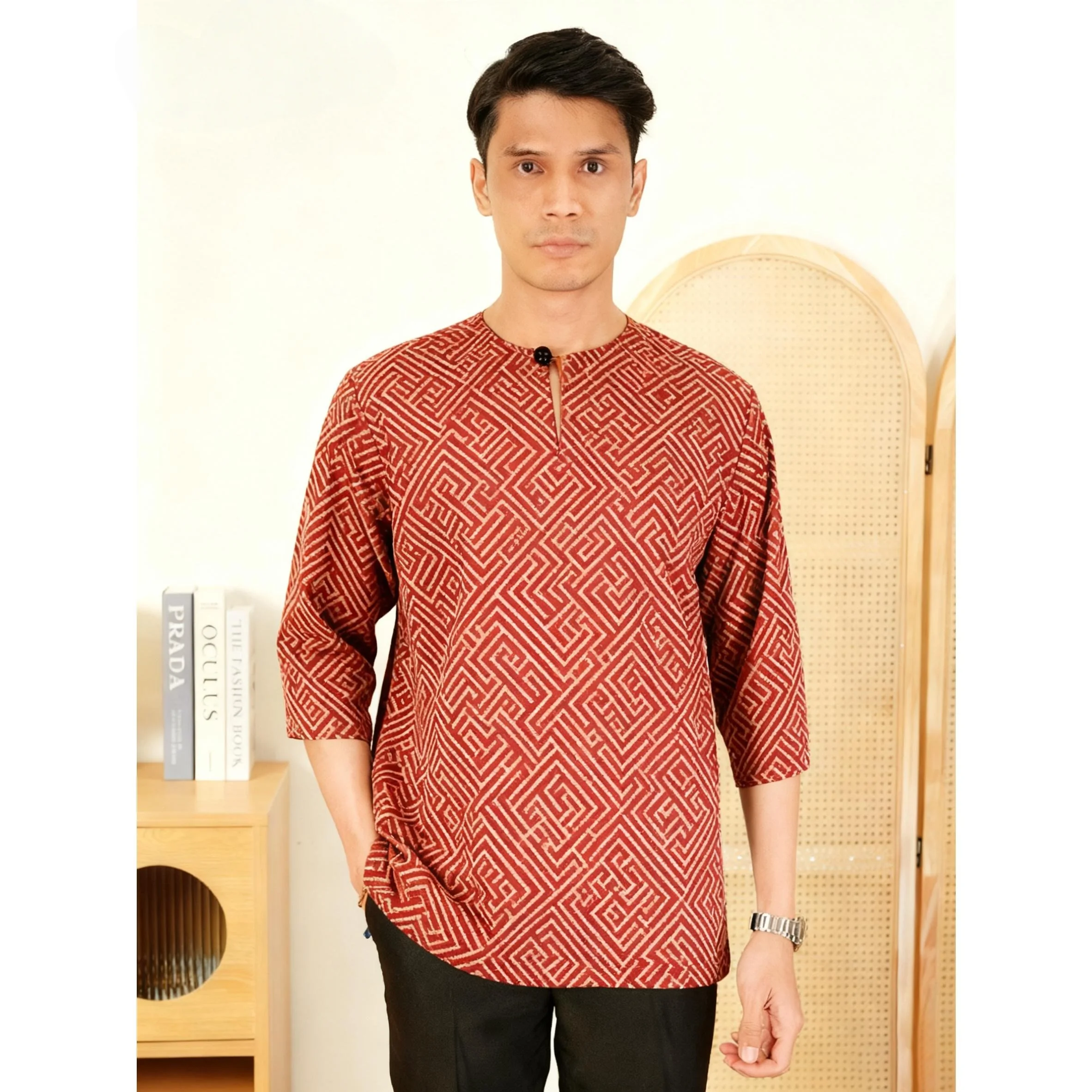 2026 قصيرة الأكمام تي شيرت مسلم الصلاة الملابس الفاخرة النمط الأفريقي البرنز ثلاثية الأبعاد فستان مُزين بطباعة ازياء العربية Camisa العربية #3