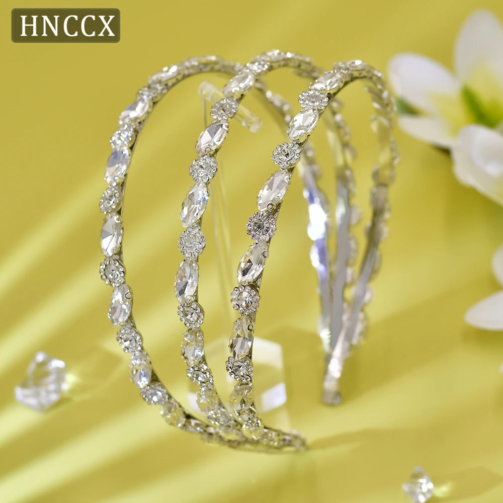 

Newly Designed Headband with Rhinestone Three Layer Gemstone Bridal Hair Hoops Woman Wedding Jewelry Hair Accessories CP597