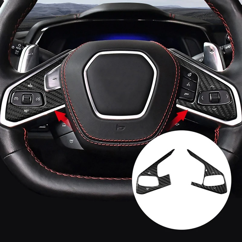 

Наклейка на панель рулевого колеса из углеродного волокна для Chevrolet Corvette C8 2020-2023, украшение на руль