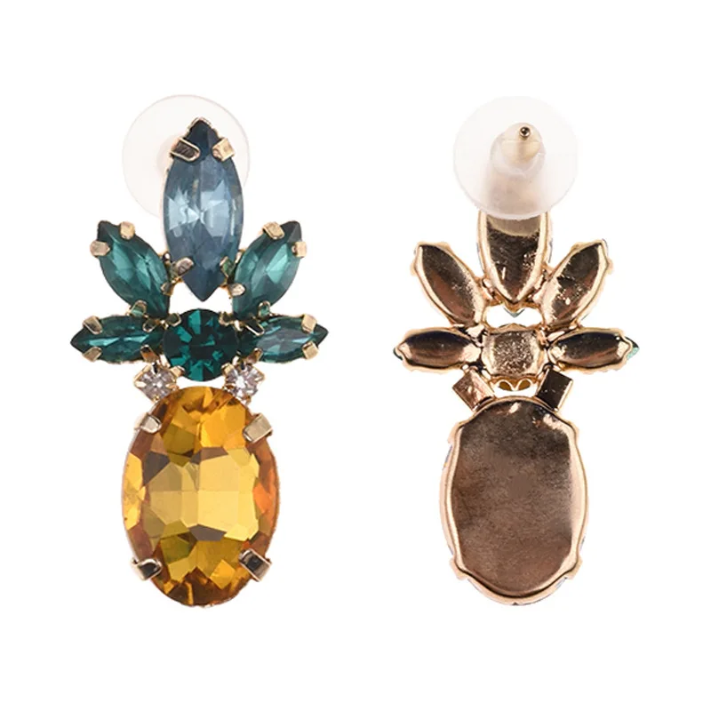 Cross-border accessories new big-name rhinestone pineapple earrings manufacturers source overseas delivery
