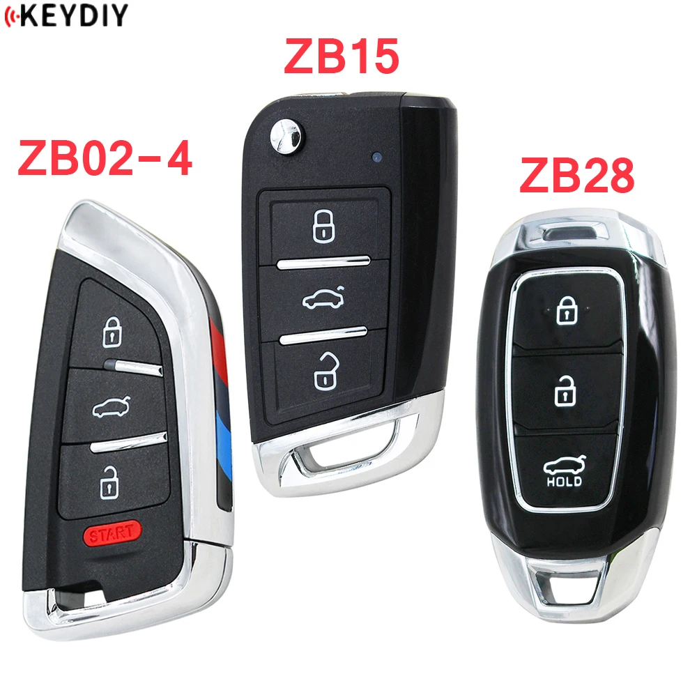 

KEYDIY Universal Smart Key ZB02-4 +ZB15+ZB28 for KD-X2 KD900 Mini KD Car Key Remote Replacement Fit More than 2000Models