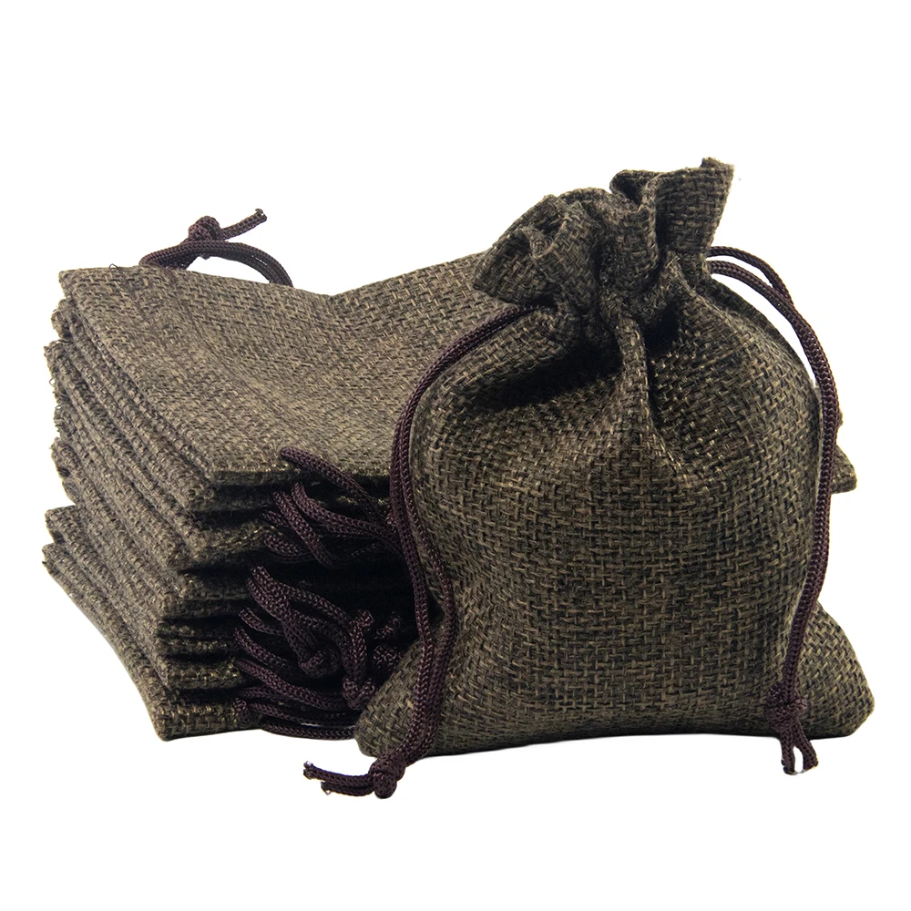 Burlap Gift Bag with Drawstring 10pcs Colored Dice Bag Jewelry Display for Gift,party Packaging,93mm X 125mm