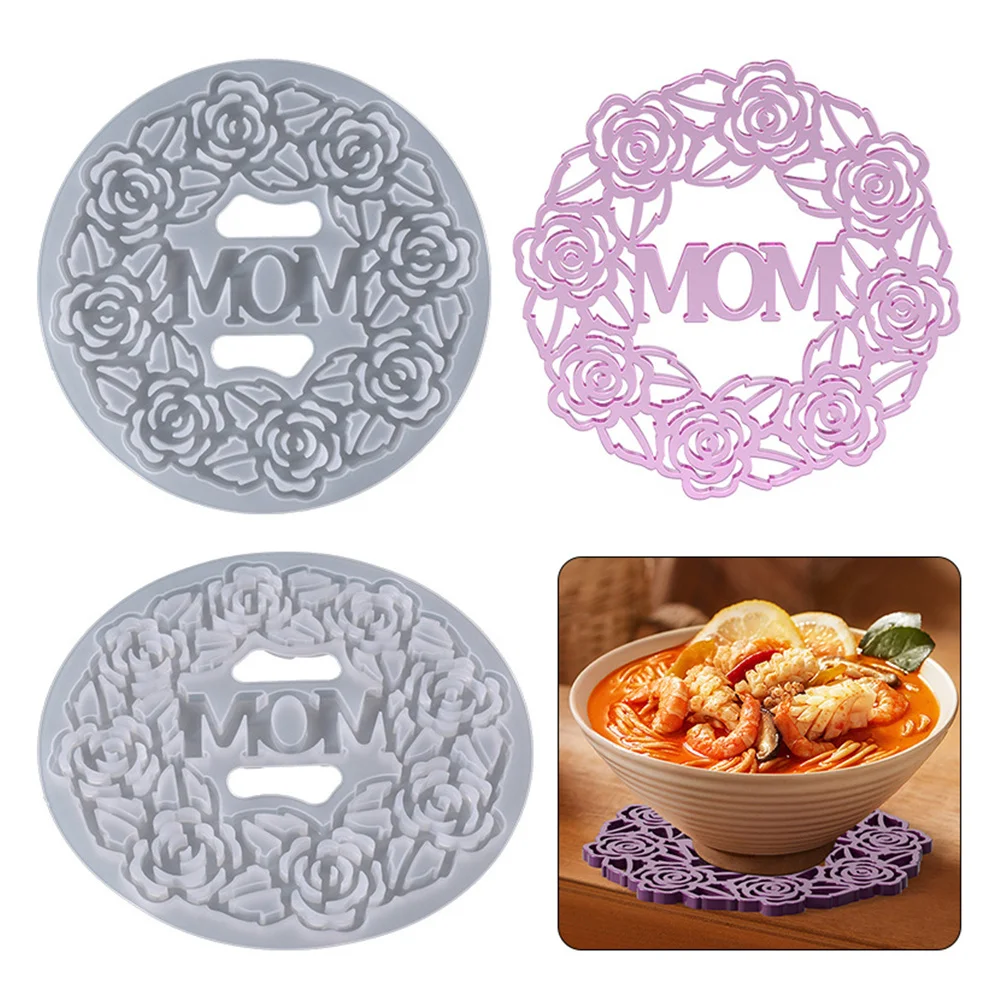 

DIY Silicone Coaster Mold Creative Cup Mat Cushion Mould for Wine Coffee Milk Cups Add Paints Sequins Pearls Unique Gift