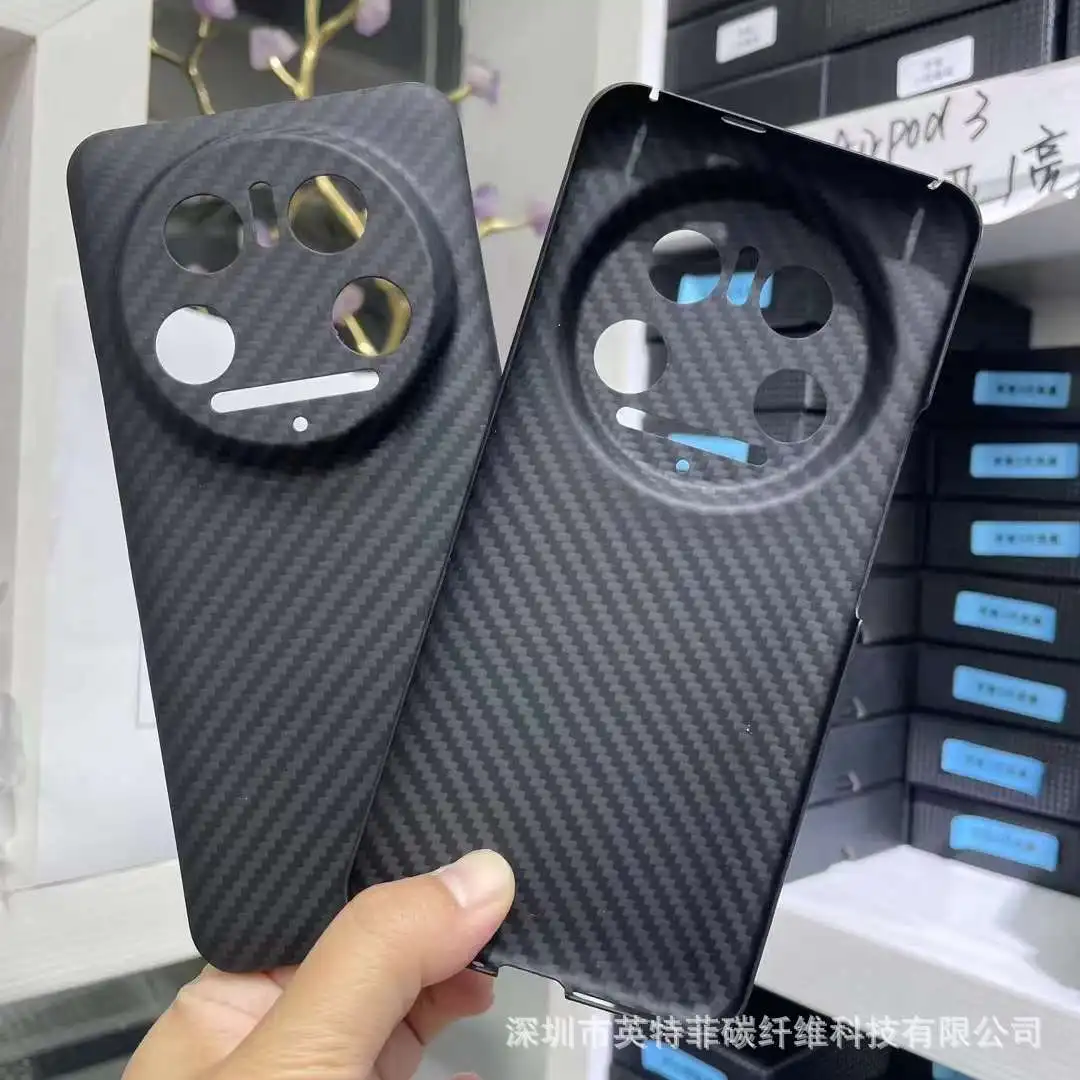 Carbon Fiber Kevlar Case for Xiaomi 14 Ultra, High-End Business Minimalist Slim Shockproof Camera Protection Cover