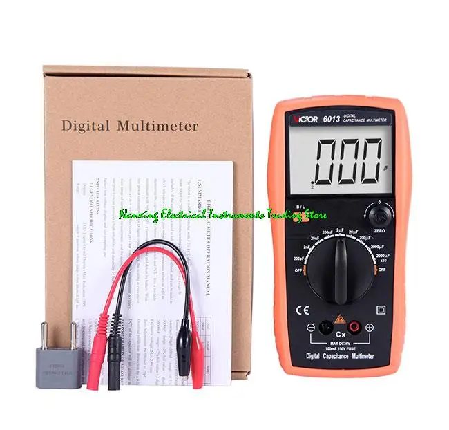 VICTOR VC6243/VC6013 Digital Capacitance LCR meter Handheld capacitor tester LCD Backlight diode capacimetro multimeter