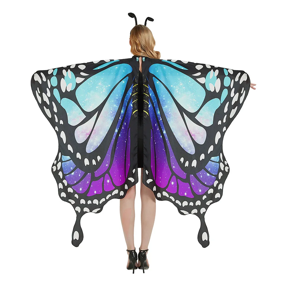 New Butterfly Cloak Butterfly Cloak Halloween Gradient Colorful Dance Decoration Butterfly Wings Female Performance Purple